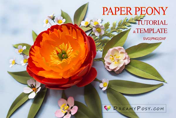 Paper peony flower - Coral Charm