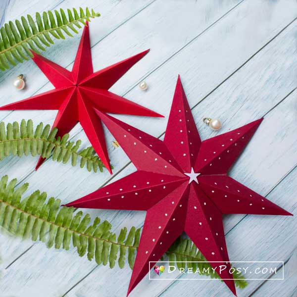 3D Paper Star Template: Paper Star Instructions and Free Template