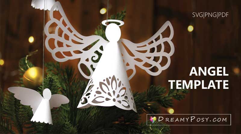 2D and 3D Angel Template printable (Super Easy Christmas Craft ...