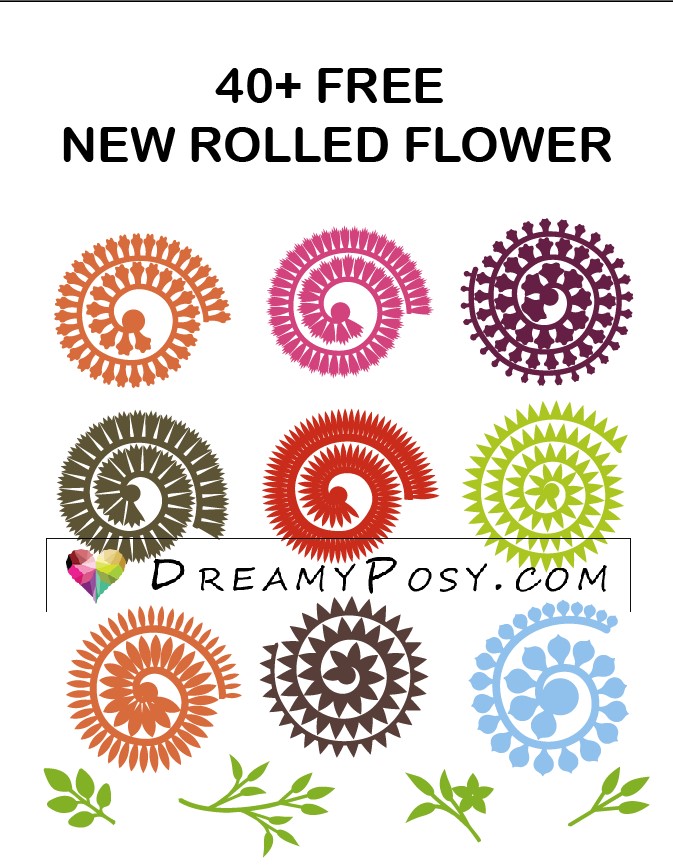 Rolled flower template svg collection