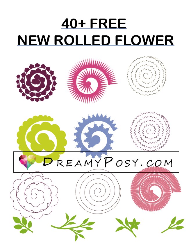 Rolled flower template svg collection