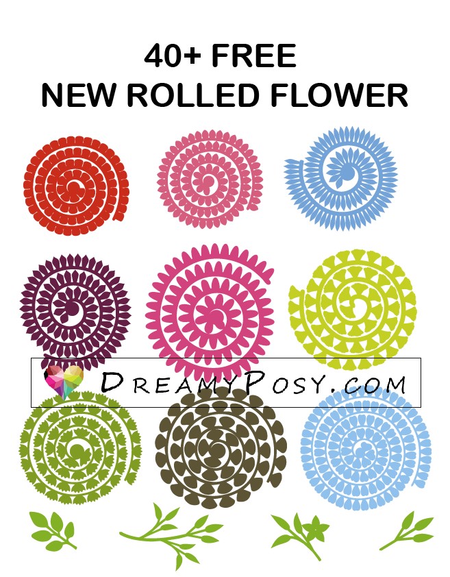 Rolled flower template svg collection