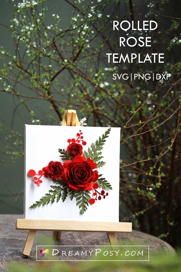 Rolled paper flowers templates