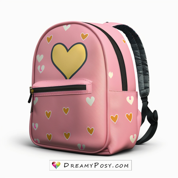 heart templates drawn on backpack