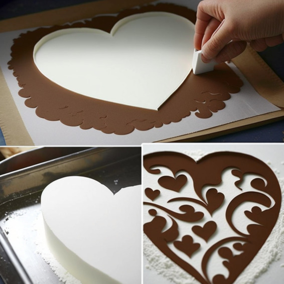 heart stencils for cake making