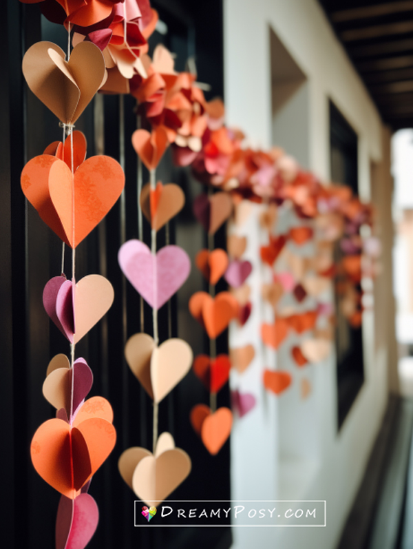 paper heart garland, made from DreamyPosy's heart templates