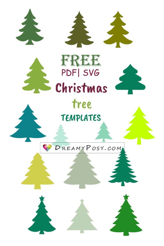 free Christmas tree templates, collection of Christmas tree templates, different Christmas tree shapes