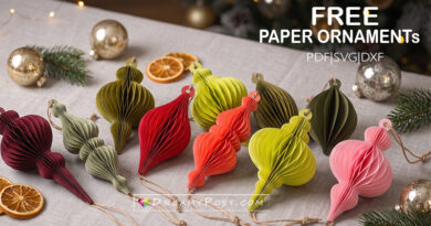 How to Make DIY 3D Honeycomb Ornaments with free templates (Hand Cut & Machine Friendly) Honeycomb bauble, free SVG, ChristmasCrafts, CricutCrafts, PaperOrnaments, DIYChristmast, HoneycombOrnaments