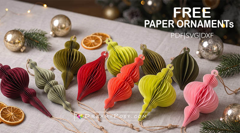 Honeycomb bauble, free SVG, ChristmasCrafts, CricutCrafts, PaperOrnaments, DIYChristmast, HoneycombOrnaments